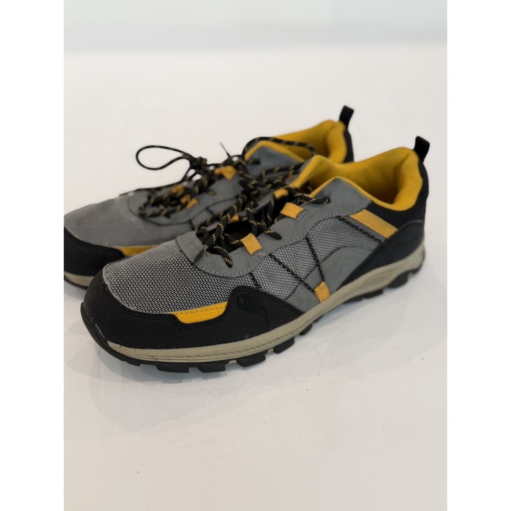Eddie Bauer Men Ridge Crest Low Hiking Trail Shoes 11 Grey Yellow Black Sneakers